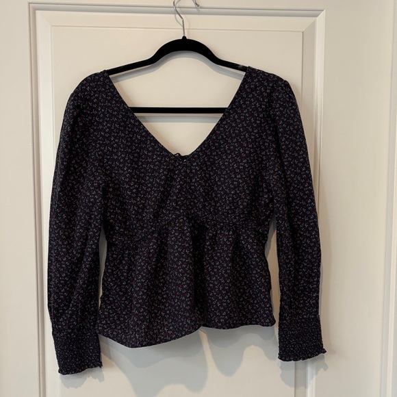 Madewell Tops - Madewell Navy Floral Blouse
